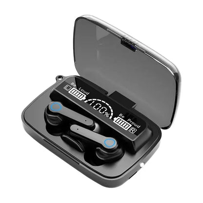 M19 Bluetooth 5.1 Wireless Earbuds with 2000mAh Power Bank Charging Case – True Wireless Gaming Earphones with LED Display, Touch Controls & Emergency Phone Charging