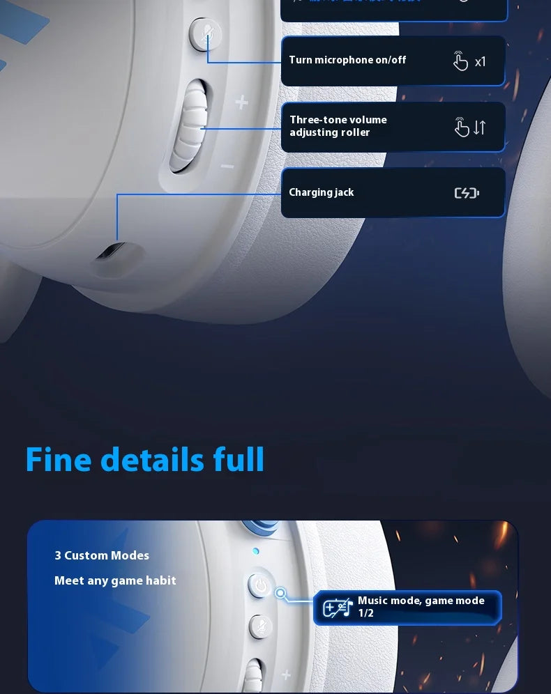 MCHOSE V9 Pro Tri-Mode Gaming Headset – 250-Hour Battery, 15ms Ultra-Low Latency, 53mm Drivers with 7.1 Surround Sound, AI Noise-Canceling Mic for PC/PS5/PS4/Switch/Mobile (Competes with $200+ Headsets)