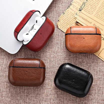 PU Leather Business Case for AirPods Pro 3/2 & AirPods 4/3 – Professional Protective Cover with Wireless Charging (USB-C & Lightning Compatible)