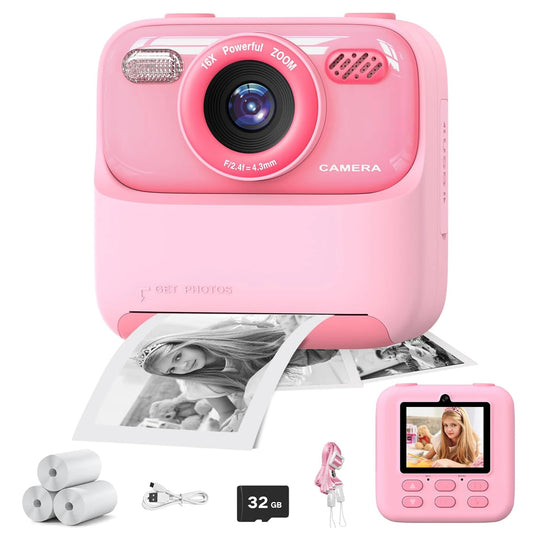 Children's Instant Print Camera – 1080p Digital Photography with Thermal Printing