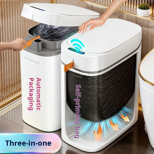 Smart Sensor Trash Can – Auto Bag Suction with USB Rechargeable Lid